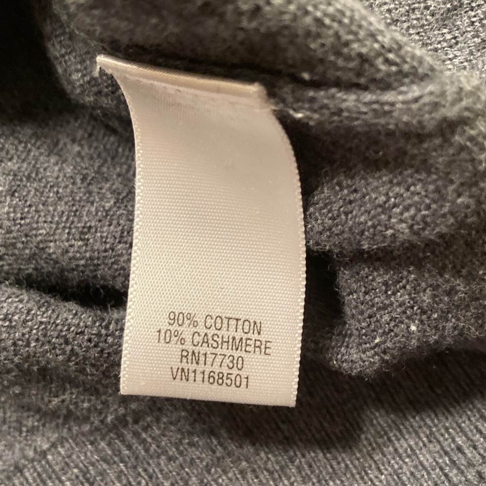 Dark Gray Cashmere Blend V-Neck Sweater Men Size Medium - Picture 8 of 11